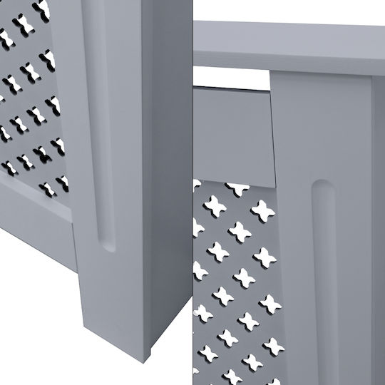 ECD Germany Diamond Pattern Heizkörperabdeckung aus MDF Grau 78x19x82cm