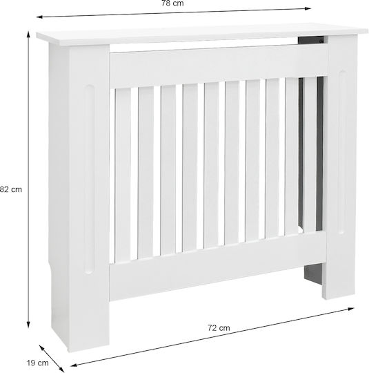 ECD Germany Country Style Radiator Cover White 78x19x82cm