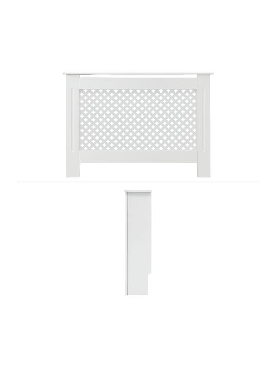 ECD Germany Diamond Pattern Radiator Cover White 112x19x82cm