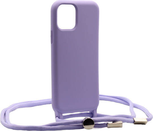 Technovo Lace Back Cover Σιλικόνης με Λουράκι Λιλά (iPhone 11 Pro)