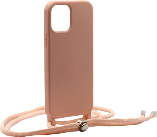 Technovo Lace Back Cover Silicone with Strap Pink (iPhone 14 Pro Max)