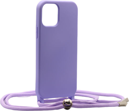 Technovo Lace Back Cover Σιλικόνης με Λουράκι Λιλά (iPhone XS Max)