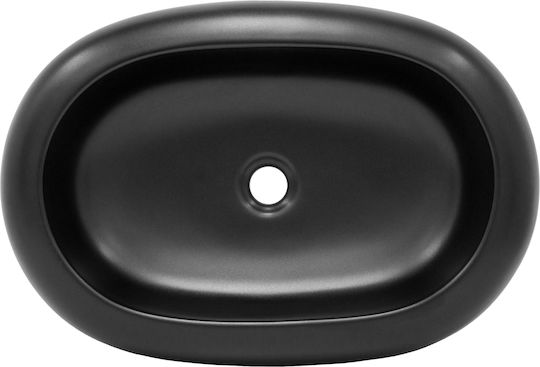ML-Design Aufgesetztes Waschbecken Keramik 65x45x11cm Schwarz