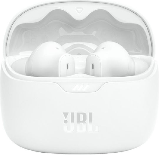 JBL Tune Beam In-ear Bluetooth Handsfree Ακουστικά με Αντοχή στον Ιδρώτα και Θήκη Φόρτισης Λευκά