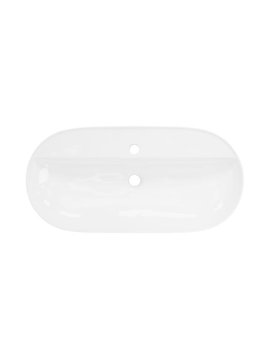 ML-Design Επικαθήμενος Νιπτήρας Κεραμικός 80x40x12cm Λευκός