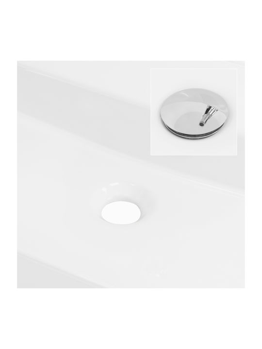 ML-Design Επικαθήμενος Νιπτήρας Κεραμικός 80x40x12cm Λευκός