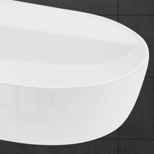 ML-Design Aufgesetztes Waschbecken Keramik 80x40x12cm Weiß