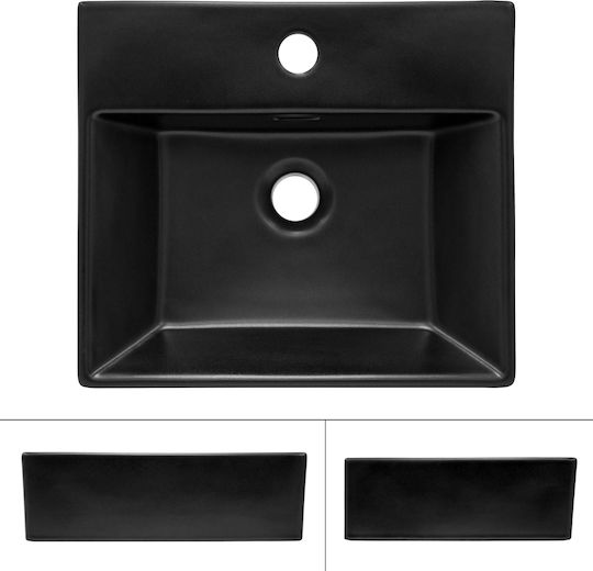 ML-Design Επικαθήμενος Νιπτήρας Κεραμικός 41.5x36.5x13cm Μαύρος ML-Design Επικαθήμενος Νιπτήρας Κεραμικός 41.5x36.5x13cm Μαύρος