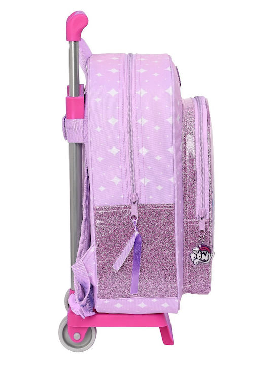 Safta School Bag Trolley Kindergarten with Water Bottle Holder Purple 33 x 14 x 42cm