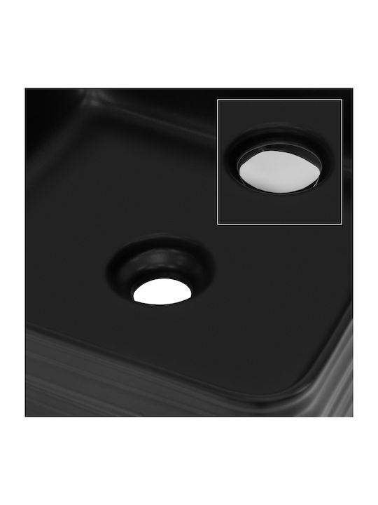 ML-Design Deasupra Blatului Chiuvetă Ceramică 39x39x15cm Negru