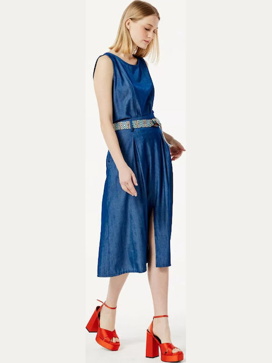 Denim Midi Rock Blau