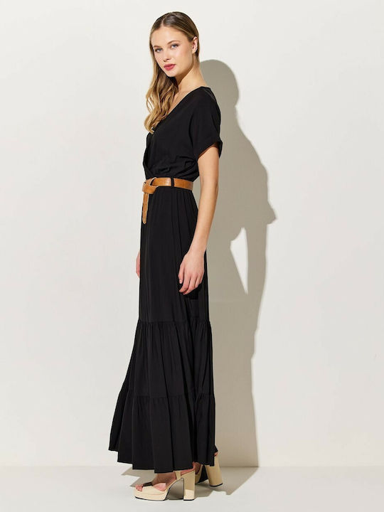 Women's Short Sleeve Jumpsuit Black