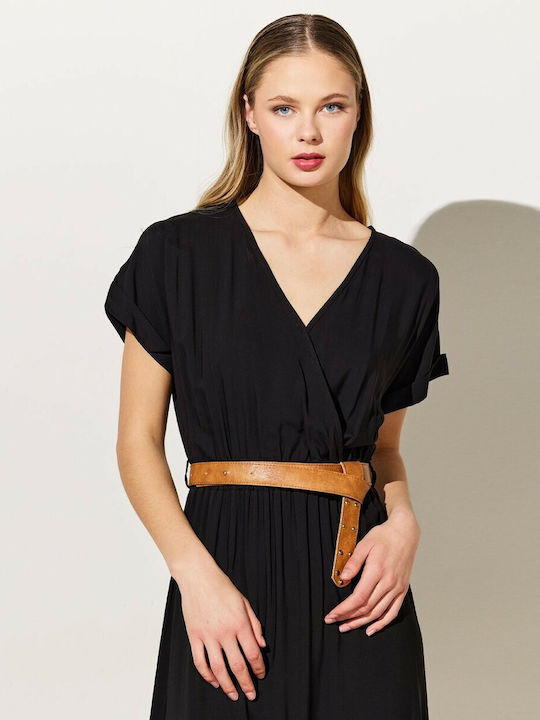 Women's Short Sleeve Jumpsuit Black