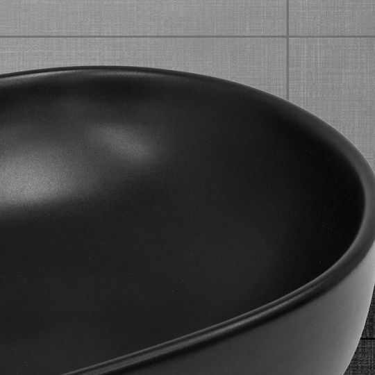 ML-Design Deasupra Blatului Chiuvetă Ceramică 60.5x38.5x14cm Negru