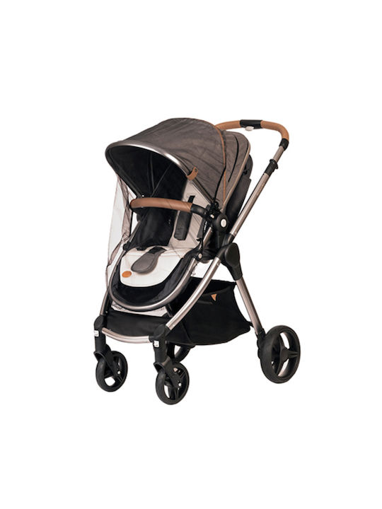 Babyono Κουνουπιέρα Καροτσιού από Τούλι Μαύρη 95x60εκ.