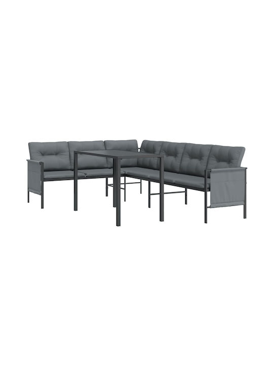 Garden & Outdoor Furniture Sets Dining Room Set 2 Pieces Anthracite with Pillows