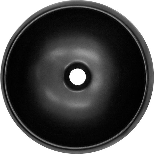 ML-Design Aufgesetztes Waschbecken Keramik 40x40x15.5cm Schwarz