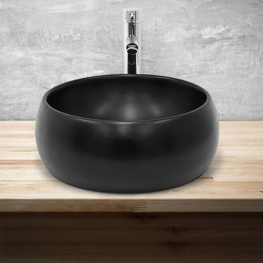 ML-Design Deasupra Blatului Chiuvetă Ceramică 40x40x15.5cm Negru