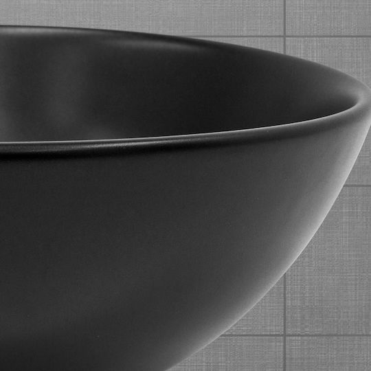 ML-Design Aufgesetztes Waschbecken Keramik 28x28x15cm Schwarz