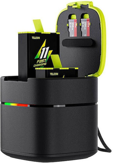 Telesin 2-Slot Charger Box + 2 Batteries Charger for GoPro Hero 10 / Hero 11 / Hero 9