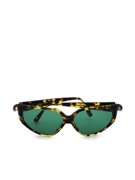 Rabanne Women's Sunglasses with Brown Tartaruga Plastic Frame and Green Lens PR-160 CA-062