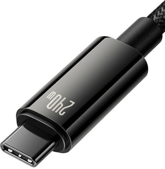 Baseus Tungsten Gold Braided USB 2.0 Cable USB-C Male - USB-C 240W PD Black 1m CAWJ040001