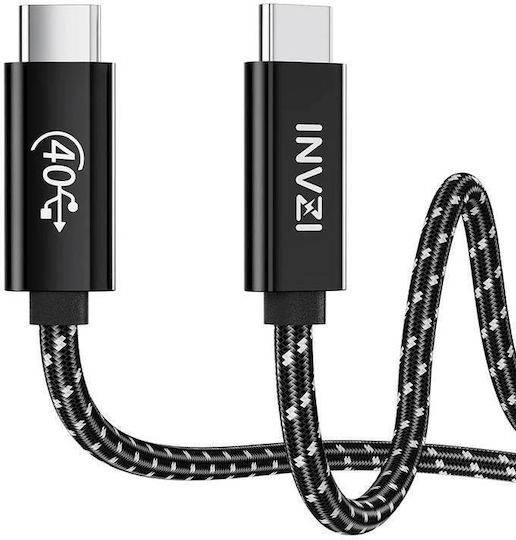 INVZI Braided USB 4 Cable USB-C male - USB-C male 240W Black 1m