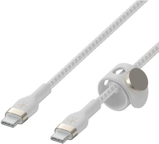 Belkin Boost Charge Pro Flex Braided USB 2.0 Cable USB-C Male - USB-C 60W PD White 1m