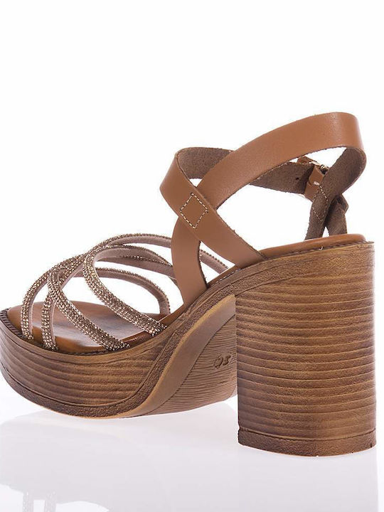 Beatris Damen Sandalen in Tabac Braun Farbe