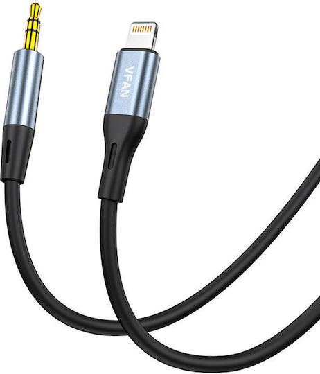 Vipfan L05 3.5mm to Lightning Cable Μαύρο 1m