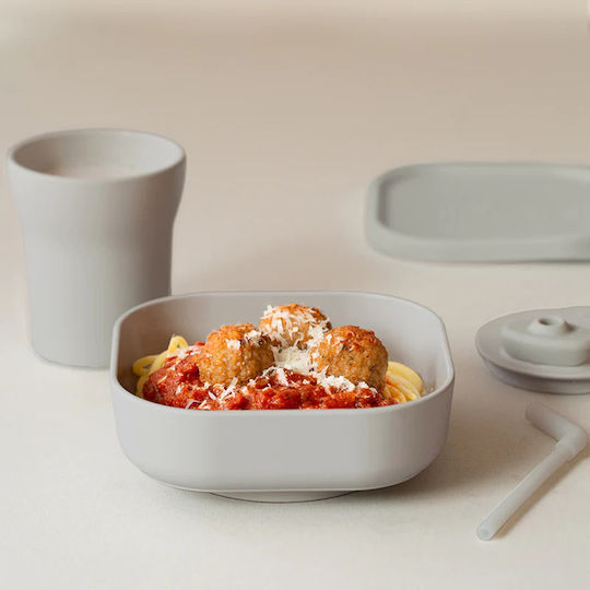 Miniware Set Essgeschirr aus Silikon Gray 2Stück