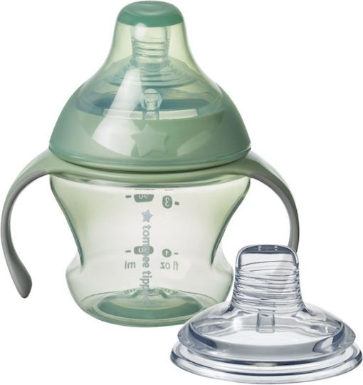 Tommee Tippee Transition Cup Εκπαιδευτικό Μπιμπερό Πλαστικό με Λαβές Πράσινο 4m+ 150ml