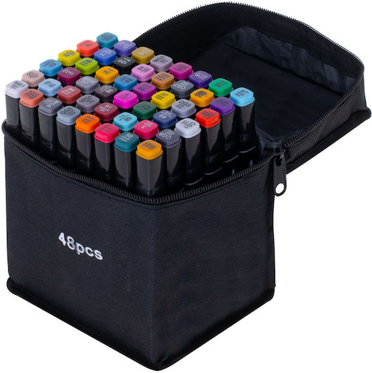 ikonka Design Markers 1mm Multicolour 48pcs