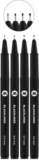Molotow Permanent Markers 0.3mm Multicolour 4pcs