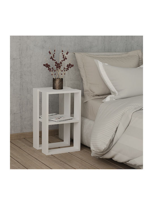 Passion Wooden Bedside Table White 34x30x55cm