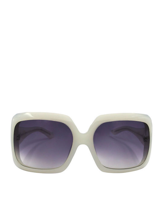 Johnny Loco Women's Sunglasses with White Plastic Frame and Black Gradient Lens S-1118 WANDA/P1W