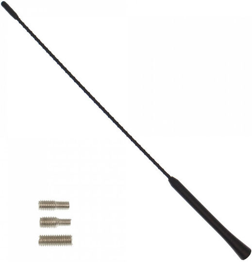 Cartech Car Antenna Roof Flex 2 Multi Function Threaded 40cm for Radio in Black Color