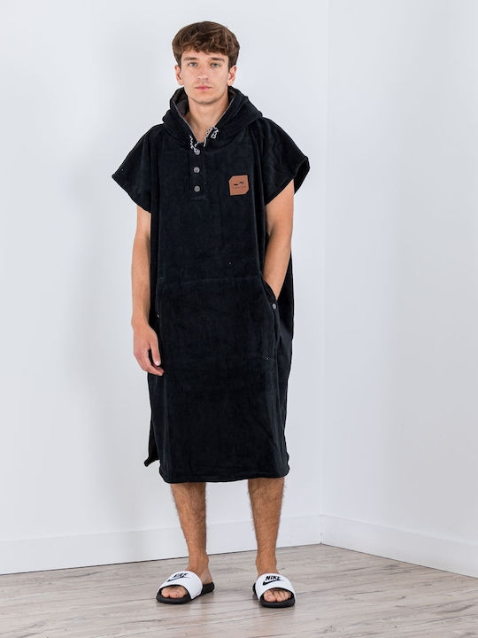 Slowtide Cotton Beach Poncho Black