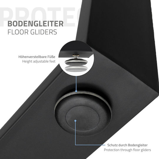ECD Germany Metallisches Möbelbein 2 Stück Für Tisch / Beistelltisch 40x43cm Schwarze