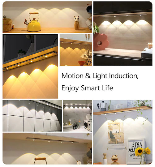 Under-Cabinet LED Light Natural White with Motion Sensor 30cm