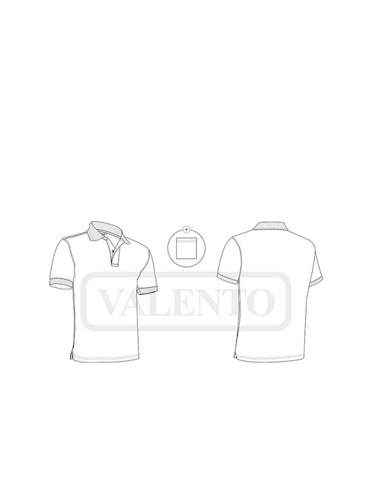 Valento Polo Men's Short Sleeve Work Shirt Black
