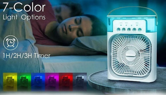 Mini Air Cooler Fan 845 USB with Water and Lighting 10W Black