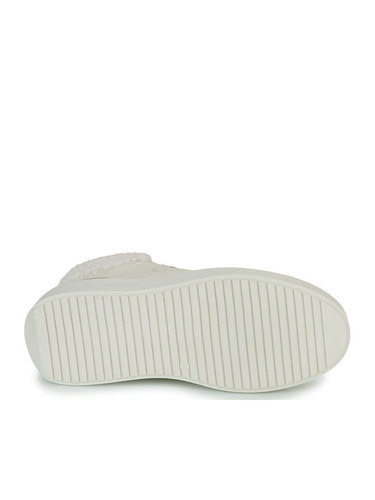 Γυναικεία Flatforms Μποτάκια Λευκά
