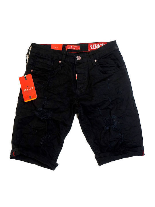 Senior Men's Shorts Jeans Black