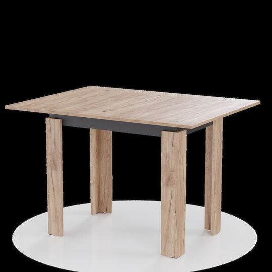 Family Table Kitchen Extendable Wooden Gold Oak-carbon black 90x60x77cm