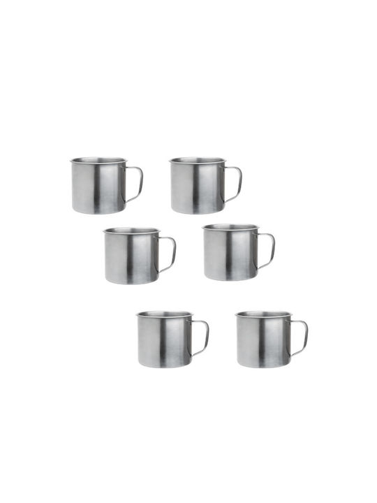 Tasse Metallisch mit Deckel Silber 300ml 1Stück