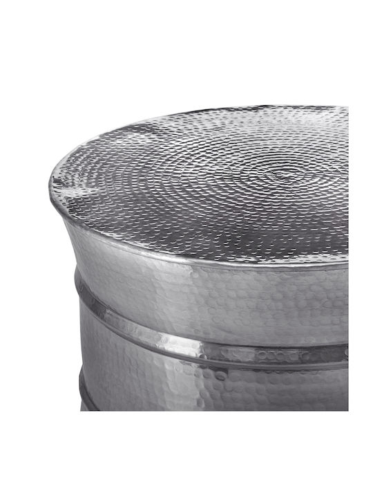 Round Central Aluminum Coffee Table Silver 62x62x33 cm