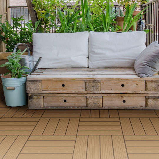 ECD Germany WPC Garden Decking Board 30x30cm 11pcs