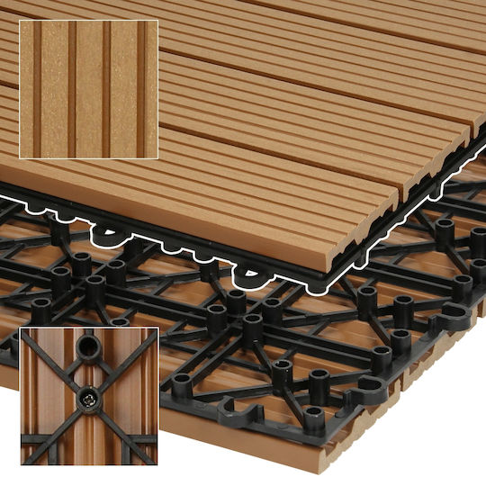 ECD Germany WPC Garden Decking Board 30x30cm 11pcs