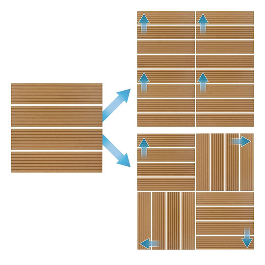 ECD Germany WPC Garden Decking Board 30x30cm 11pcs